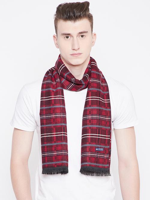 red checkered viscose muffler - 16638599 - Very Small Image - 1