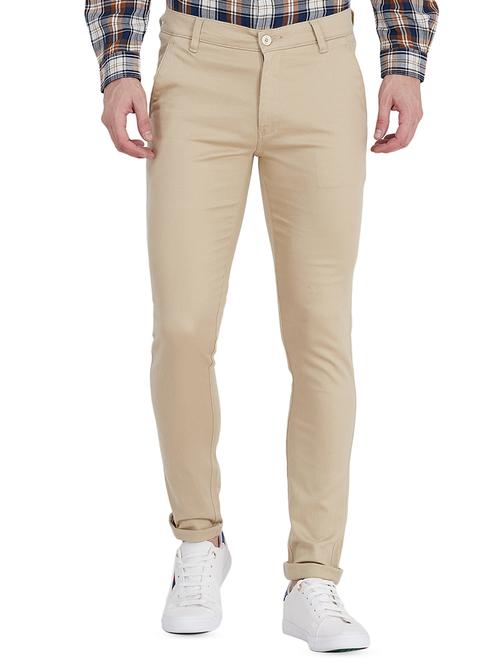 beige solid chinos - 16640550 - Very Small Image - 1