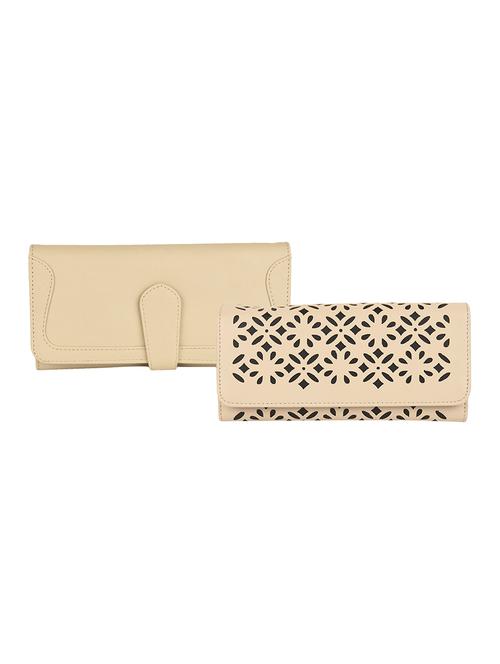 beige leatherette (pu) regular clutch - 16640925 - Very Small Image - 1
