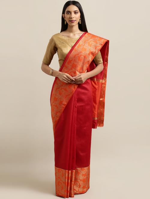 self-design banarasi saree with blouse - 16641217 - Very Small Image - 1