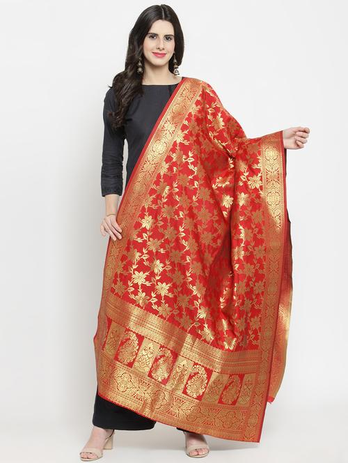 floral banarasi dupatta - 16641396 - Very Small Image - 1