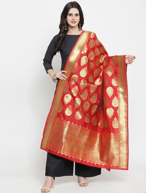 floral banarasi dupatta - 16641397 - Very Small Image - 1