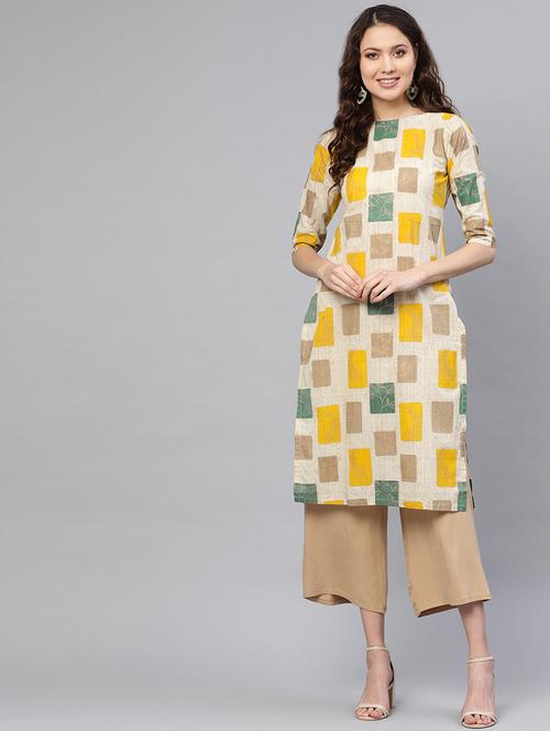 geometrical straight kurta - 16641553 - Very Small Image - 1