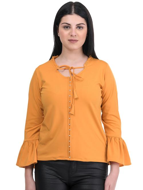 tie knot bell sleeved embellished top - 16642576 - Very Small Image - 1