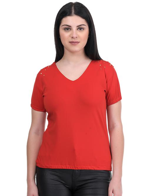 v neck sequins solid top - 16642579 - Very Small Image - 1