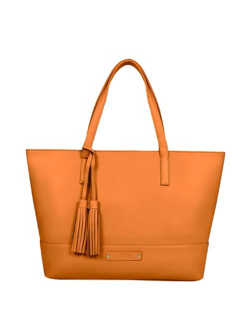 orange leatherette (pu) regular tote - 16642617 - Very Small Image - 1