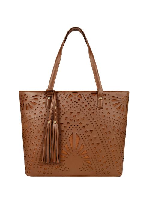 tan leatherette (pu) regular tote - 16642629 - Very Small Image - 1