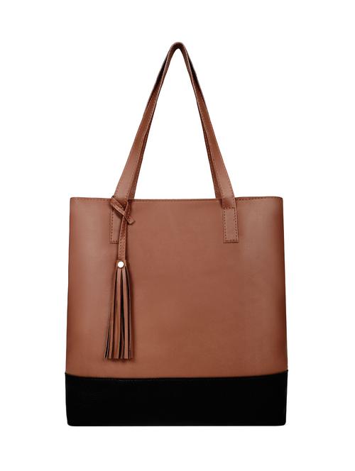 tan leatherette (pu) handbag - 16642641 - Very Small Image - 1