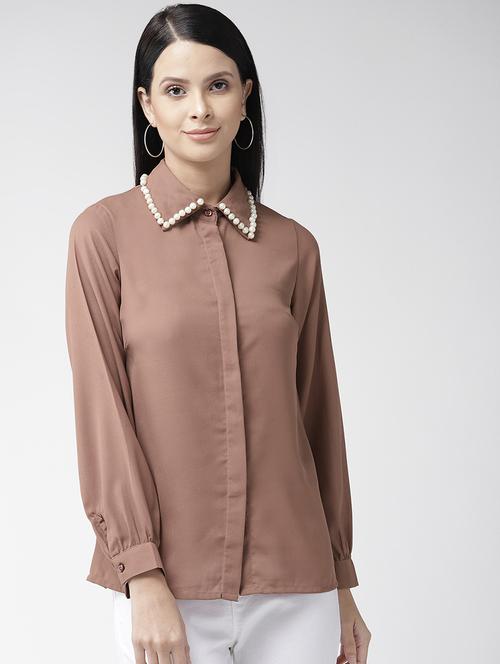 embellished neck long sleeved shirt - 16642894 - Very Small Image - 1