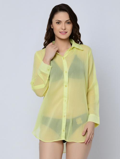 roll up sleeved solid coverup - 16643511 - Very Small Image - 1