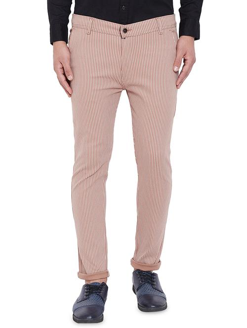 beige striped chinos - 16643838 - Very Small Image - 1
