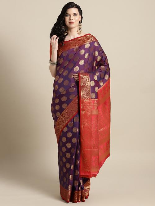 geometrical printed saree with blouse - 16643868 - Very Small Image - 1