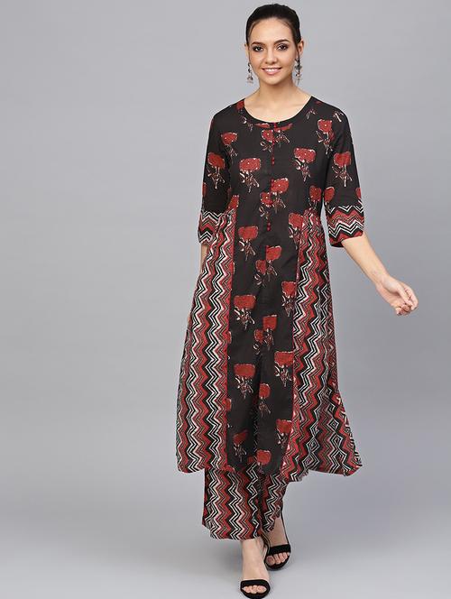 floral printed kurta palazzo set - 16644064 - Very Small Image - 1