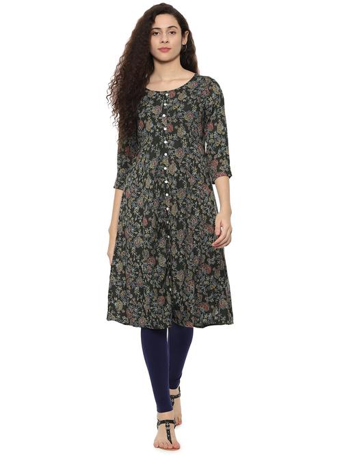floral print a-line kurta - 16644769 - Very Small Image - 1
