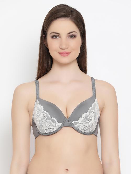 lace detail plunge bra - 16644907 - Very Small Image - 1