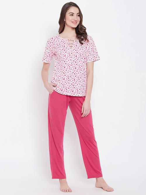 quirky tee with pajama set - 16644976 - Very Small Image - 1