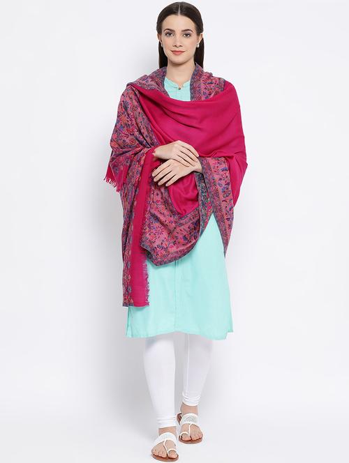 floral wool shawl - 16645163 - Very Small Image - 1