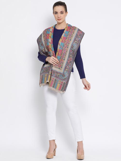 checkered wool shawl - 16645168 - Very Small Image - 1