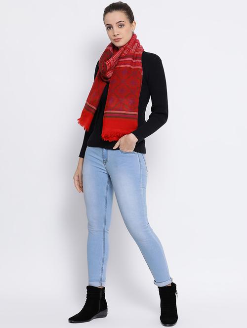 printed wool stole - 16645209 - Very Small Image - 1