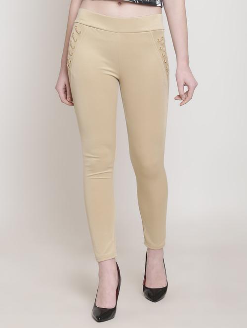 high rise lace detail jeggings - 16645332 - Very Small Image - 1