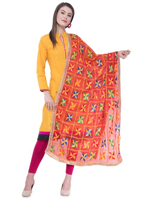 fulkari embroidered dupatta - 16645528 - Very Small Image - 1