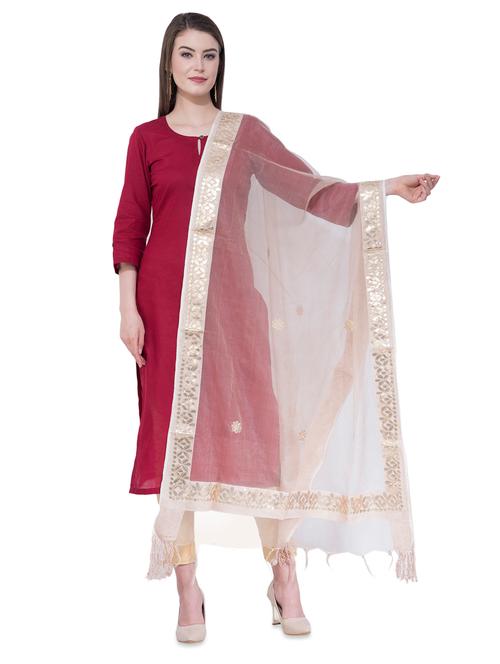 gota work embroidered dupatta - 16645535 - Very Small Image - 1