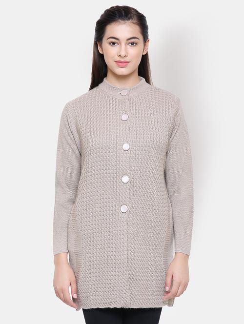 long sleeved woolen cardigan - 16645923 - Very Small Image - 1