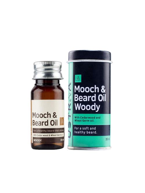 ustraa by happily unmarried woody mooch and beard oil, 35ml - 16646729 - Very Small Image - 1