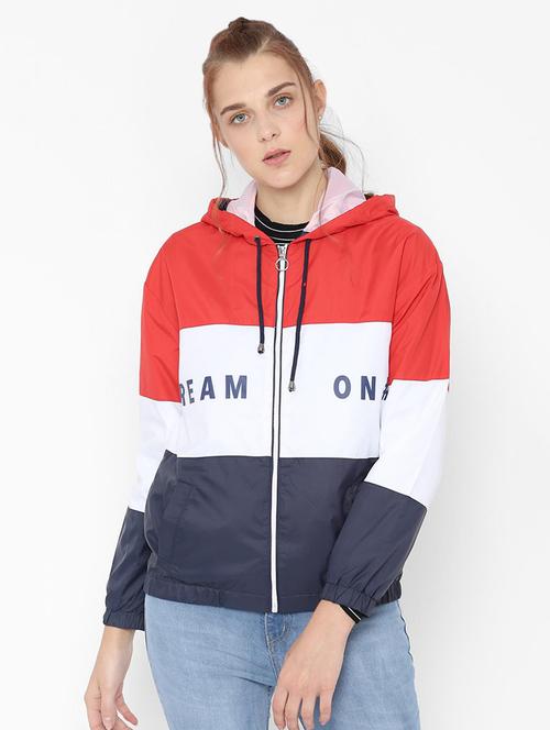 color block hooded jacket - 16649264 - Very Small Image - 1