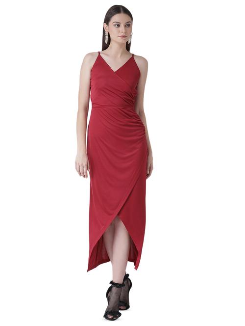 criss cross tie up back wrap dress - 16649453 - Very Small Image - 1