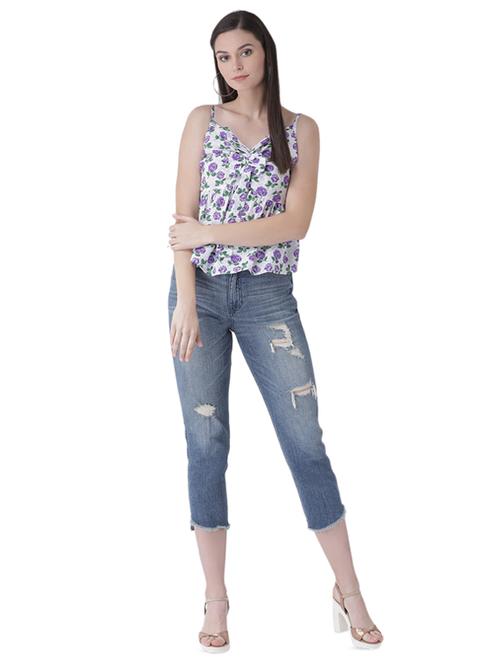 cami neck floral bow detail top - 16649467 - Very Small Image - 1