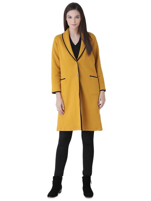 contrast piping long sleeved coat - 16649485 - Very Small Image - 1