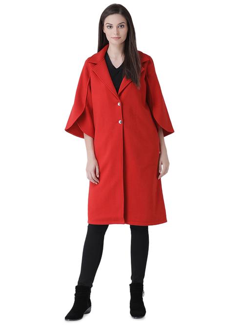 tulip sleeved lapel neck long coat - 16649486 - Very Small Image - 1