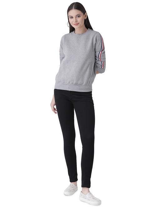 crew neck side tapping sweatshirt - 16649503 - Very Small Image - 1