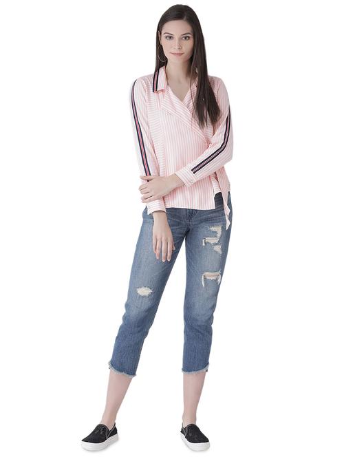 tie knot striped side tapping shirt - 16649530 - Very Small Image - 1