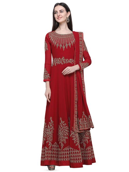 embroidered semi-stitched suit - 16649614 - Very Small Image - 1