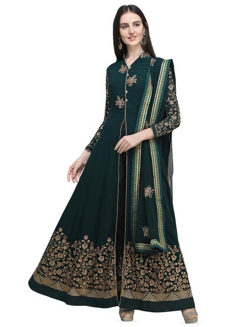 embroidered semi-stitched suit - 16649618 - Very Small Image - 1