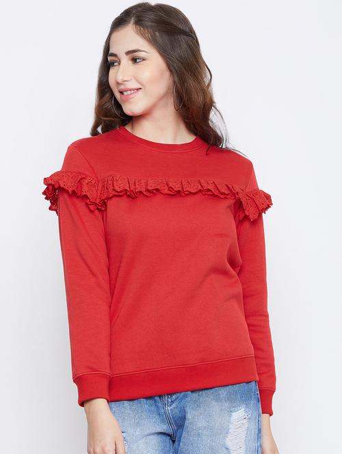 frill detail solid sweatshirt - 16649947 - Very Small Image - 1