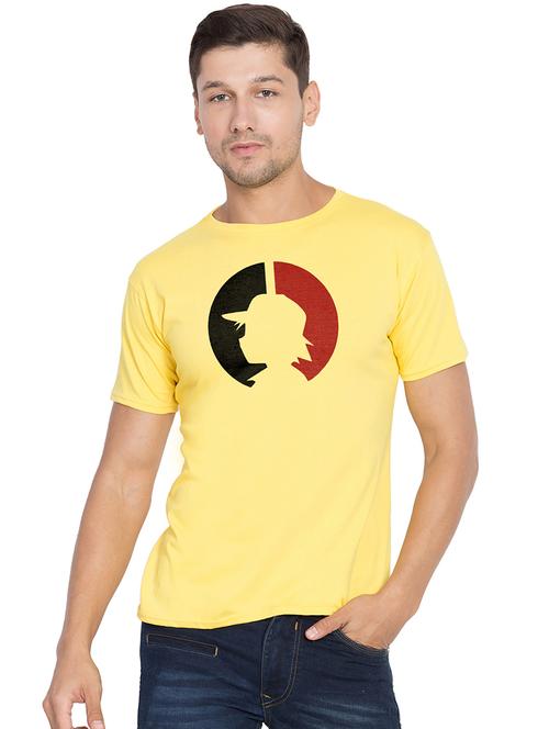 yellow chest print t-shirt - 16649972 - Very Small Image - 1