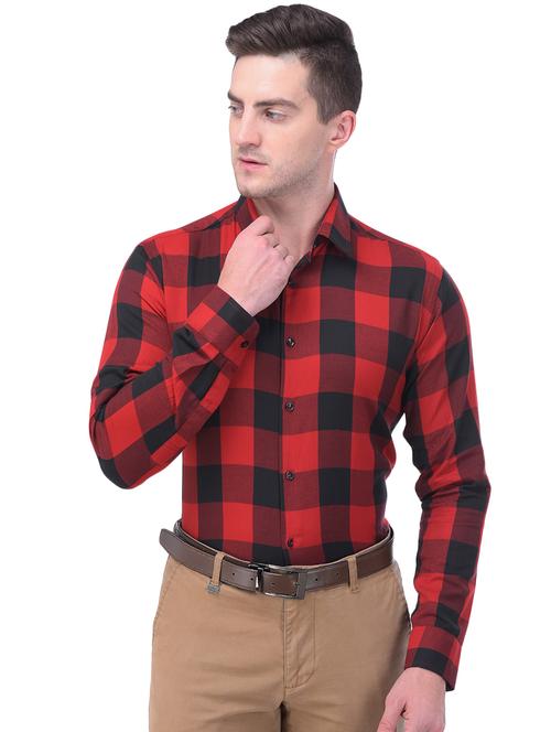 red checkered formal shirt - 16650514 - Very Small Image - 1