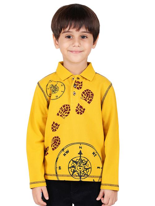 yellow cotton long sleeved t-shirt - 16650669 - Very Small Image - 1