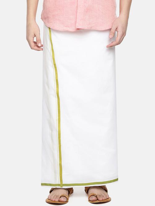 white solid dhoti - 16650881 - Very Small Image - 1