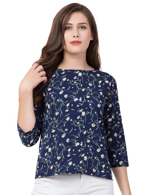 round neck floral top - 16650949 - Very Small Image - 1