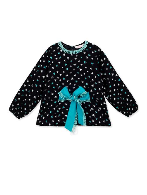 contrast tie knot lace detail top - 16651199 - Very Small Image - 1