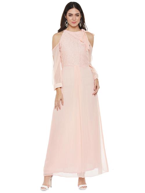 halter neck laced maxi dress - 16652283 - Very Small Image - 1