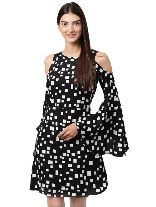 cold shoulder bell sleeved a-line dress - 16652284 - Very Small Image - 1