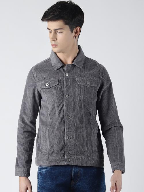 grey solid corduroy jacket - 16653081 - Very Small Image - 1