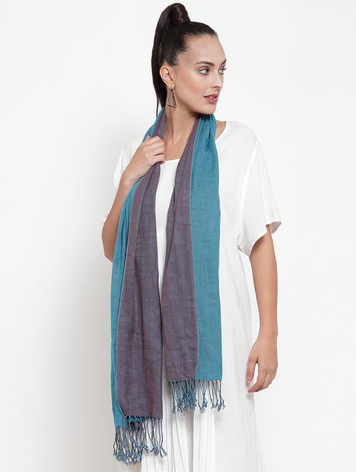 blue cotton stole - 16653621 - Very Small Image - 1