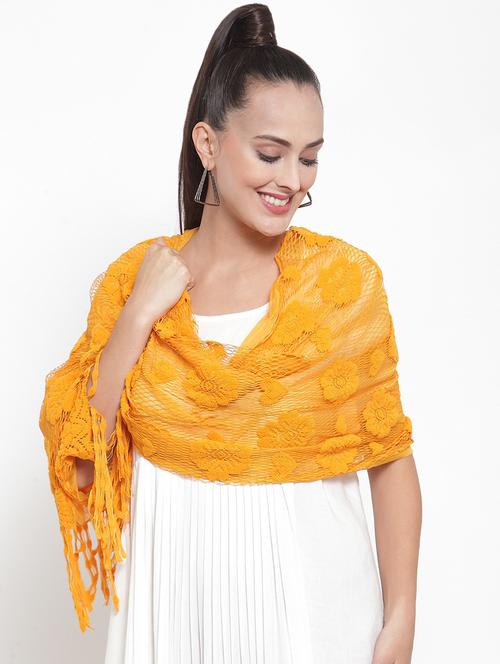 yellow net stole - 16653627 - Very Small Image - 1