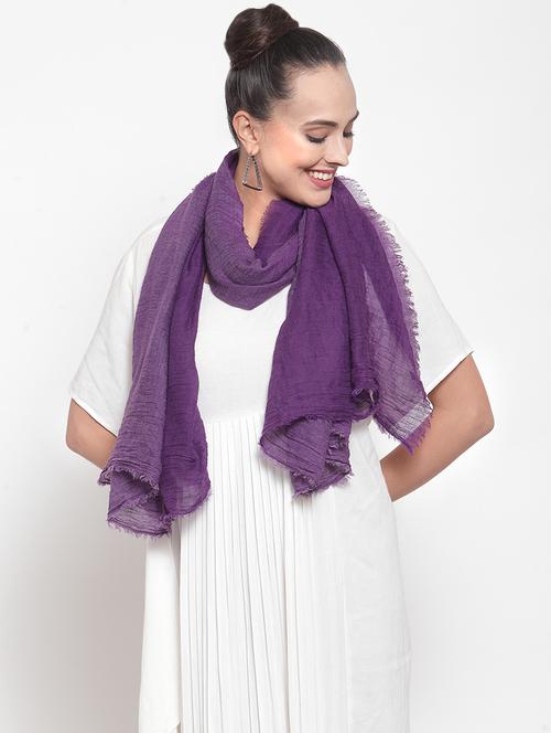 purple cotton stole - 16653666 - Very Small Image - 1